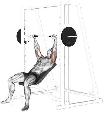 Incline Smith Machine Press for Upper Chest, top position