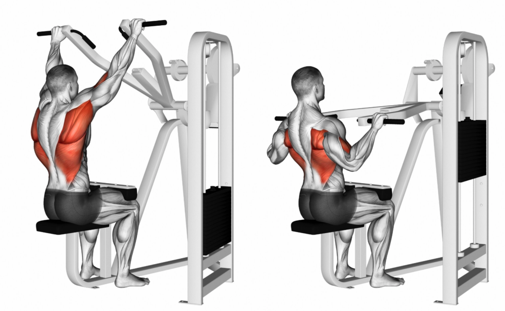 Pullup machine for building wide back