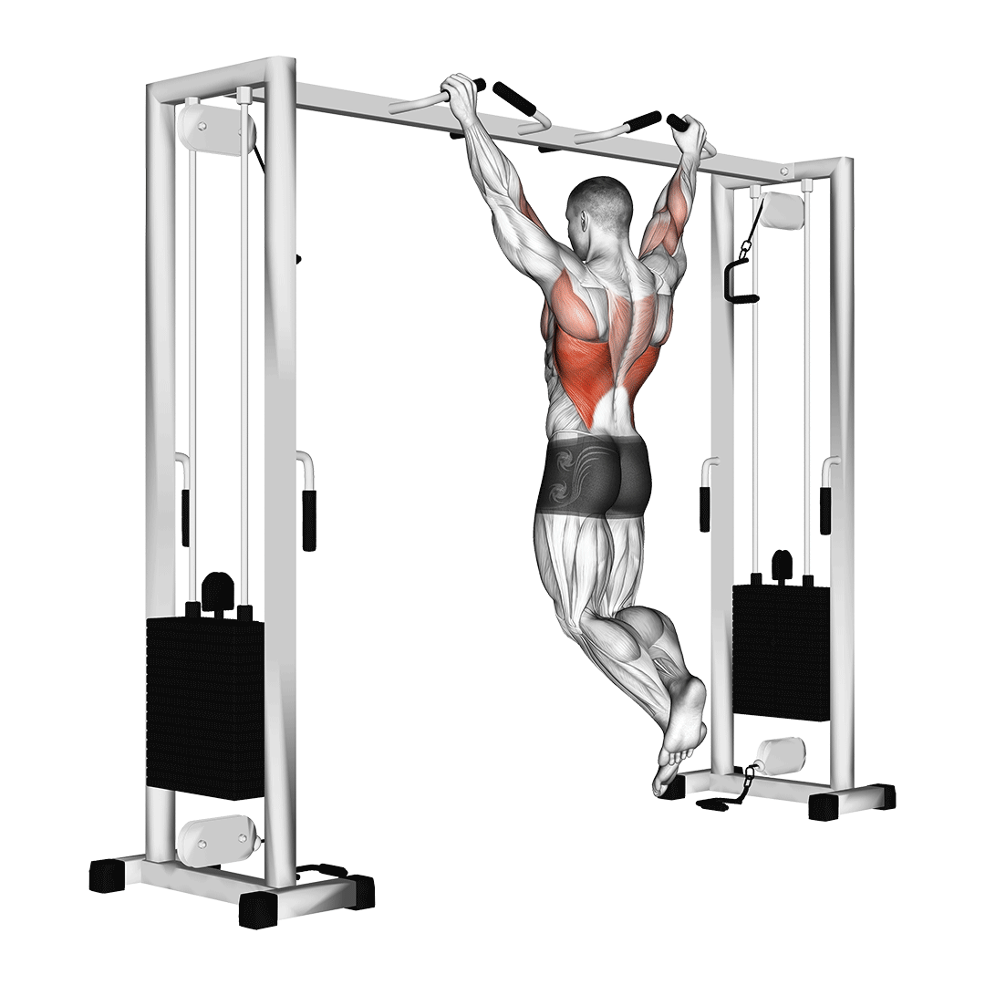 Pullups for building wide back, starting position