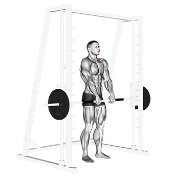 Smith-machine shrugs for building traps, high position