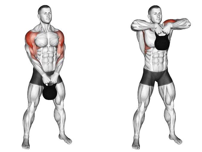 kettlebell upright row for shoulders